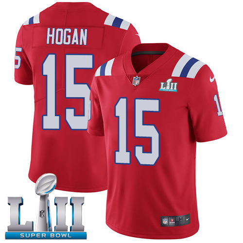Nike Patriots #15 Chris Hogan Red Alternate Super Bowl LII Men's Stitched NFL Vapor Untouchable Limited Jersey